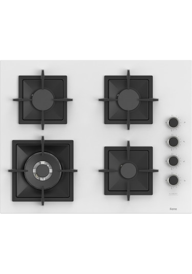 Ferre Fryart Sc Serisi XE64CB-SC406-D087  Wok'lu Beyaz 3'lü Ankastre Set