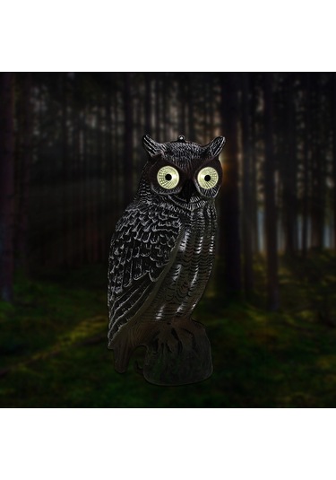 Lemestar Güneş Enerjili Göz Işıklı Baykuş Kuşları Kovucu, Bahçe Dekorasyonu Ve Eğitim Aracı