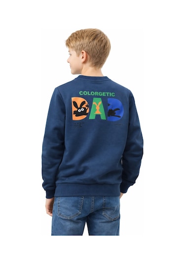 Baglan Erkek Çocuk Önü Baskılı Sweatshirt Bgl-st05234 Petrol
