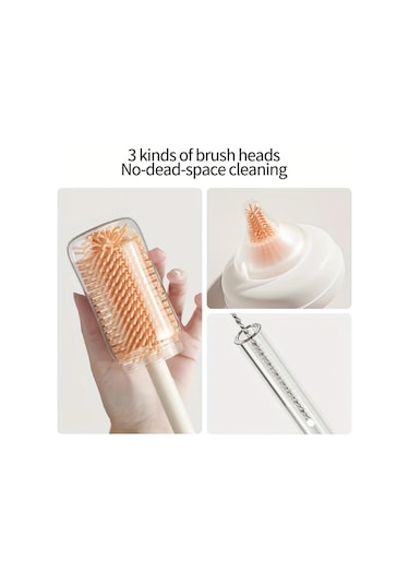 Elmpaly Mavi Sku Silikon Biberon Emzik Fırçası Seti Saklama Kutusu Kurutma Askısı Pipet Fırçası Seyahat Seti