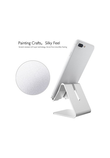 Sandwich Alüminyum Dikey Açı Ayarlı Telefon/tablet Standı, Kayma Engeli, Şarj Delikli, Ergonomik Gül Altını Stand