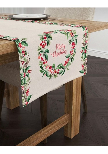 Yılbaşı Runner Örtüsü Yeniyıl Noel Runner 40x140 Renkli
