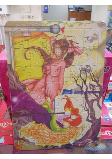 42 Parça Karton Puzzle Arkası Boyamalı 2 Adet