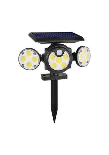 Besthome1 3 Kafa Güneş Enerjili Duvar/zemin Lambası, 78cob Led Beyaz Işık, 3 Mod, 2x1200mah Batarya, Ip65 Koruma