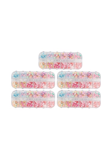 Kendin Yap Dekorasyonu İçin 12 Çeşit Renkli Kalp Yıldız Çiçek Desenli Tırnak Sanatı Süsü Kauçuk