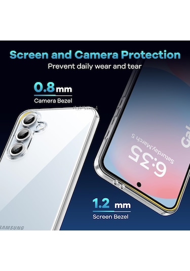Samsung Galaxy Uyumlu S24 Fe Kılıf Şeffaf Silikon + Ekran Koruyucu Cam