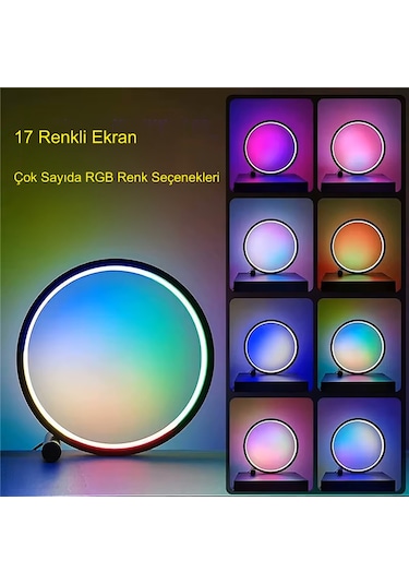 Hymark 10 İnç Akıllı Rgb Masaüstü Müzik Ritim Gece Lambası 25cm A