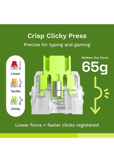 Glorious Oyun - Raptor Clicky Anahtarlar 36 Adet , He Hotswap Iç