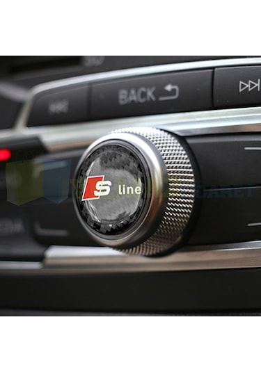 Audi S Line Karbon Logo Joystick Klima Teyp Damla Silikon Sticker 18 X 18 MM-4 Adet