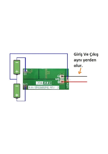 Robotiko-2S Bms 20A 18650 Lityum Pil Şarj Koruma Devresi Balanslı