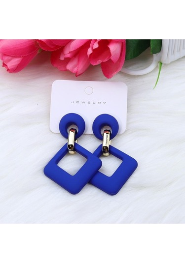 Safir Opk, 2023'ün Yeniliği, 12 Renk, Kare Akrilik Çerçeveler, Kadınlar İçin Lüks Çok Renkli Geometrik Küpe, Takı Pd1488 Çok Renkli