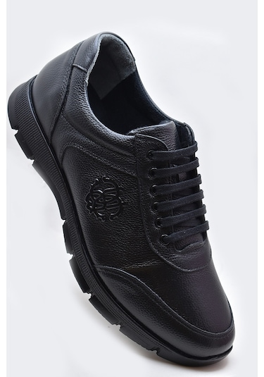 405 Tam Ortopedik Kauçuk Kaymaz Taban Hakiki Deri Kışlık Erkek Ayakkabı Siyah