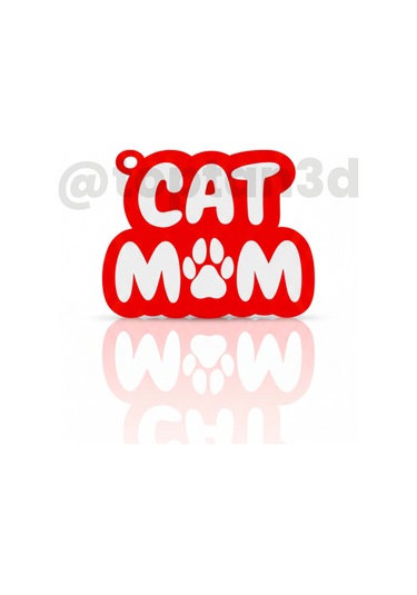 Cat Mom Anahtarlık Hediyelik, 3d Kedi Sahiplerine Özel Anahtarlık