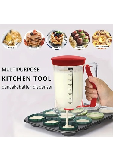 Elmpaly Transparent Kırmızı Katlanır Pankek Waffle Makinesi Fırça li