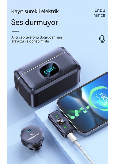 Düzme Manyetik Ekran Kablosuz Yaka Mikrofonu Tip-c Arayüzü