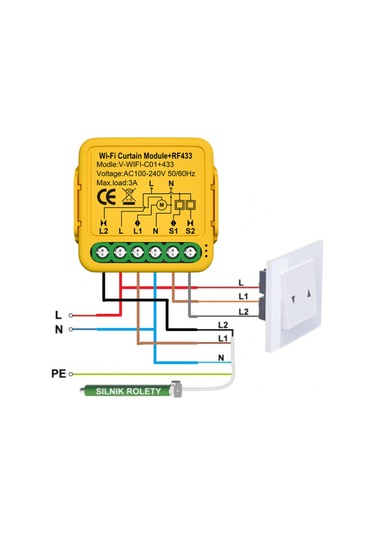 Geeksen Tuya Wıfı 433 Akıllı Perde Modülü - Alexa/google Uyumlu Ses Kontrollü Motorlu Panjur Ve St