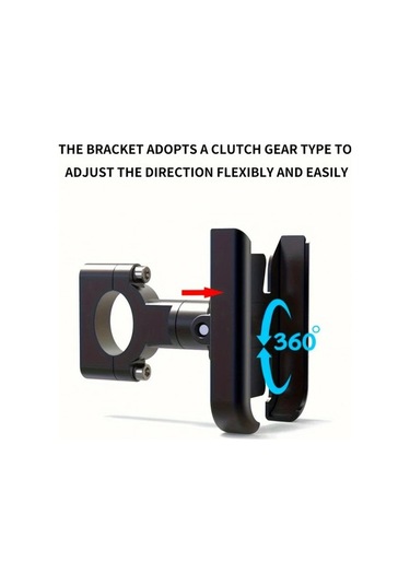 Xuweiwei Siyah Motosiklet Bisiklet Telefon Tutucu 360 Derece Ayarlanabilir Titreşmez Metal Aksesuar