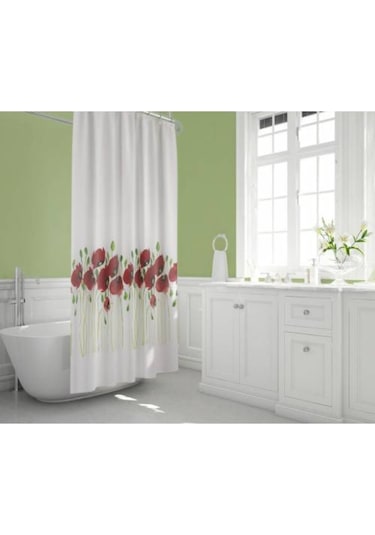 Tropik Banyo Duş Perdesi 7081 Model Çift Kanat 2X110X200Cm Çok Renkli