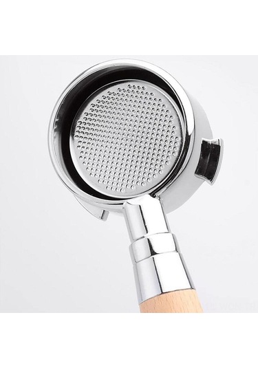Neevoyu 51mm Gömlekli Paslanmaz Çelik Kahve Portafilter, Ahşap Kolu, Profesyonel Filtreleme Ve Ekstraksiyon Aksesuarı Diğer