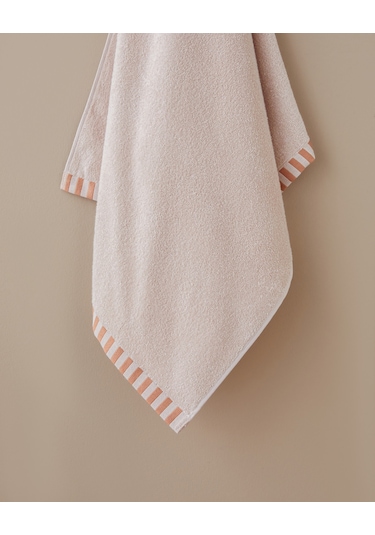 English Home Stripe Edge Pamuk Banyo Havlusu 70x140 Cm Pudra Pudra