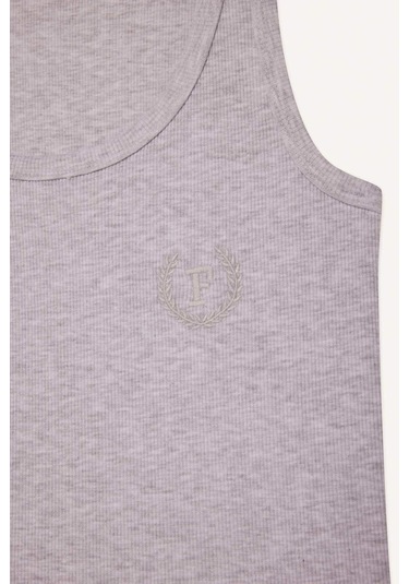 Defacto Regular Fit Yuvarlak Yaka Kolsuz Ribana Pijama Üstü-fall İn Love F0110ax25smgr93 Gri