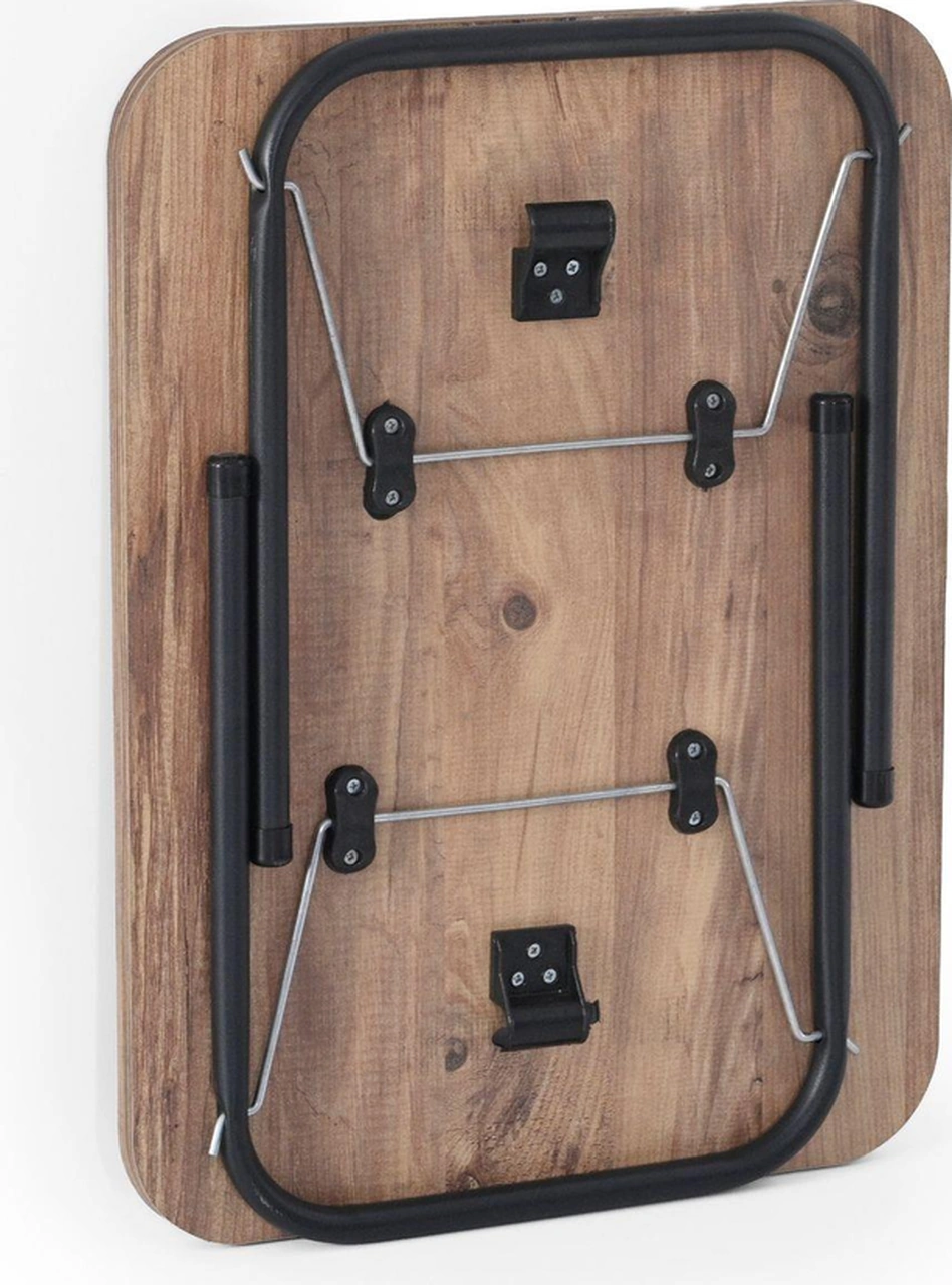 Exent 45x60 Cm Kamp Sehpası + 3 Adet Lacivert Tabure Piknik, Balkon Sehpası Katlanır Sehpa-a-3l Çok Renkli