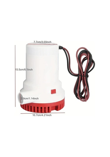 Honeybeeshop 24v 2000gph Yüksek Basınçlı Batırılabilir Sifon Pompası Tekne Yat Karavan Deniz Uçakları İçin Dayanıklı Plastik Gövdeli Su Pompası