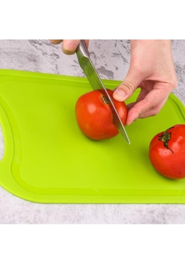 Açık Pembe Kaymaz Plastik Kesme Tahtası Gıda Meyve Doğrama Blok Mat Mutfak Aşçı Kaynağı