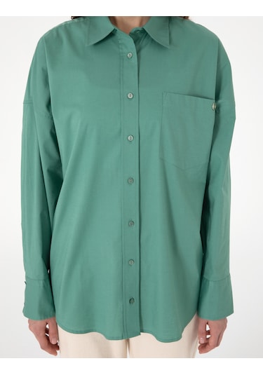 Pierre Cardin Kadın Yeşil Gömlek Desenli 50313596-vr054 Yeşil