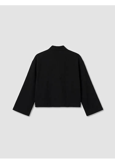 Lc Waikiki Siyah Şal Yaka Oversize Kadın Kimono