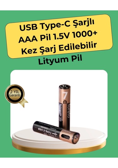 Bfs Aaa Boyutunda Usb Şarjlı Pil Kompakt Tasarım, Geniş Uyumluluk