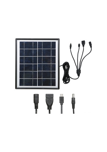 Mufunye 7w Taşınabilir Güneş Paneli - 6v 1.3a Çıkışlı, Ip65 Su Geçirmez, Usb/dc Bağlantılı, Kamp & Seyahat İçin