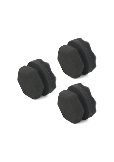 3 Parça Lastik Bakım Uygulayıcı 3 İnç Dayanıklı Yıkanabilir Yeniden Kullanılabilir Araç Detaylandırma Köpük Sünger Lastik Temizleyici Siyah