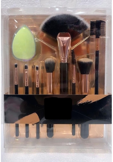 Fontenay Yumuşak Süngerli Makyaj Fırça Seti Siyah 9'lu