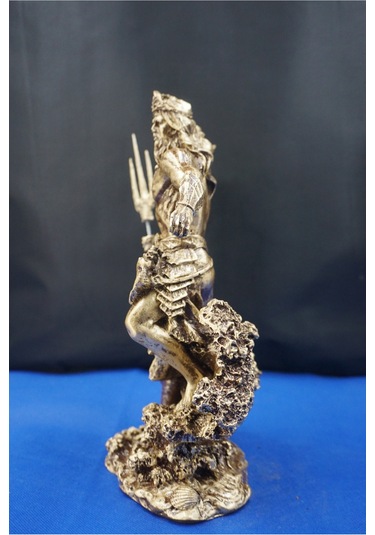 Mitolojik Tasarım Poseidon - Ev Ofis Dekoratif Hediyelik Aksesuar 26 Cm Altın