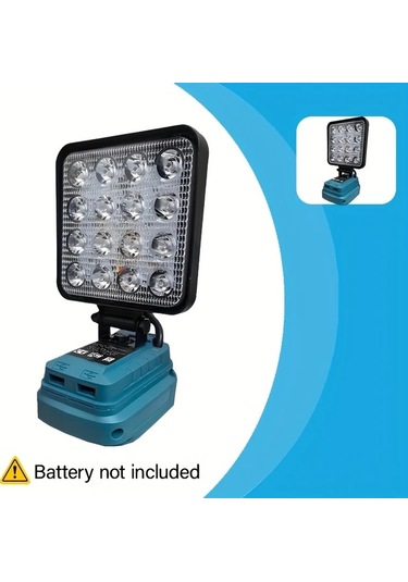 Xuweiwei Makita Pillerine Uygun 10 16 Cm Pilsiz Kablosuz Led Çalışma Lambası Çift Usb Hızlı Şarj Açık Hava Kamp Araba Tamiri Işık