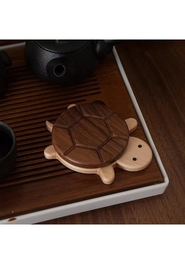 Ulzyvf Matı Masası Masası Kaplumbağa Kahverengi Kahve Kahve İçin Bardak Altlıkları Ahşap Ah Kahverengi