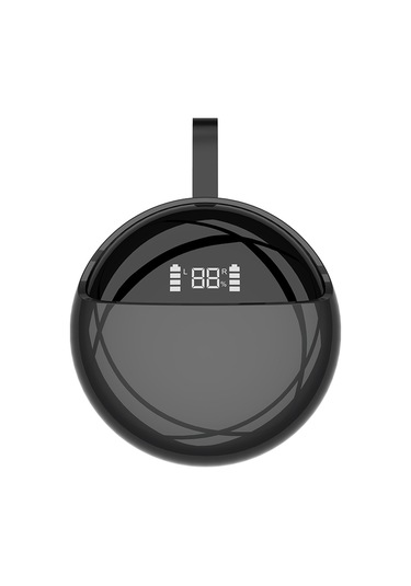 Qingmipy Yh-03 Siyah Tws Bluetooth 5.0 Kulaklık - Mini Gizli Spor Araç İçin - Akıllı Telefon Uyumlu - Sayısal Gösterge - 30 Saat Çalma Süresi