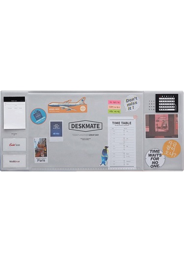 Lemestar Ofis Ve Ev Kullanıma Uygun 70.5x32cm Su Geçirmez Çok Fonksiyonlu Masa Padı - Gri Cüzdan, Takvim Ve Ölçek Özellikleriyle