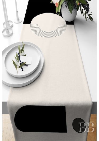 Belle Benoit Baskılı Runner & Koltuk Kırlent Kılıfı Set Desen7