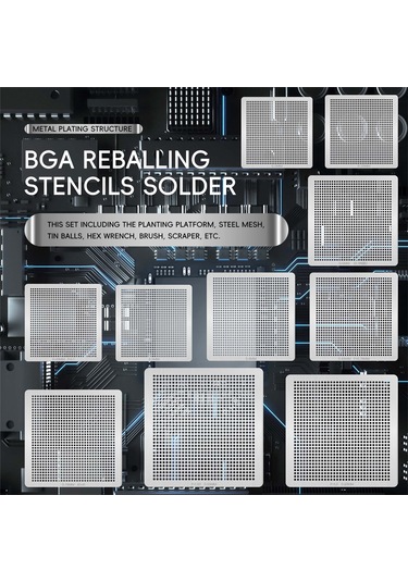 Bga Reballing Doğrudan Isı Şablonları Lehim Kiti Smt Yeniden İşleme Onarımı İçin