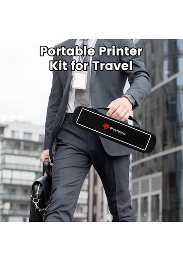 Topshop1 Phomemo M08f Su Gecirmez Termal Yazici Kilifi Gri Hafif Seyahat Cantasi Oxford Kumas M08f P831 Uyumlu