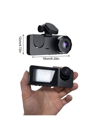 3 Kameralı 2 İnç 1080p Araç İçi Kamera Sürüş Kamerası Carplay 40749150