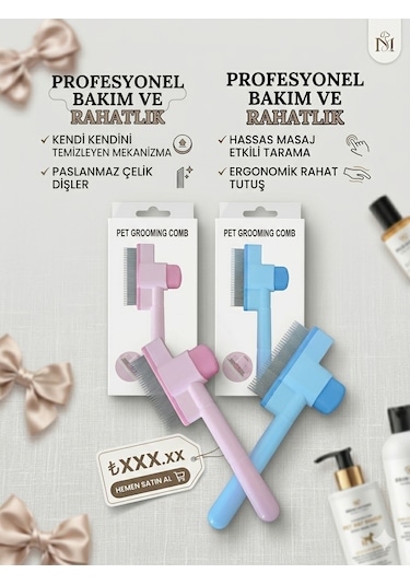Kedi Taragı Tek Tuşla Temizlik Paslanmaz H/t Tasarım