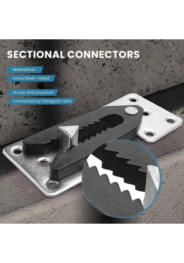 Samdoo 4 Adet Demir Mutfak Koltuk Yatağı Ekleme Bağlayıcı, Gümüş-siyah Mobilya Katlanabilir Bağlantı Elemanı