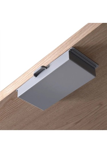 Kangvka Masa Altı Plastiğinden Gizli Çekmeceli Organizer - Stokastik, Kosmetik Ve Telefon Saklama Kutusu - Siyah, Gri, Beyaz Renk Seçenekleri Beyaz