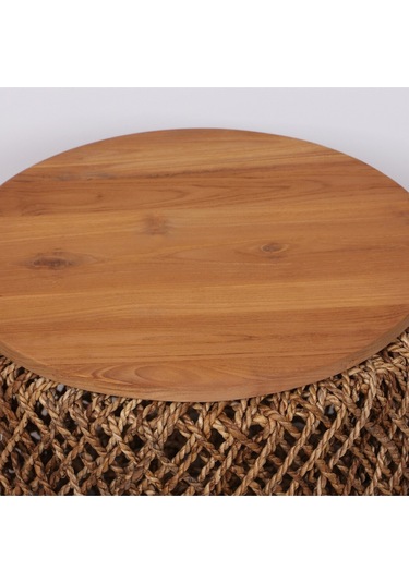 Abaka Sehpa Teak Üst Tablalı 60 X45 Cm Kahverengi