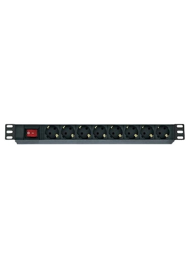 Cabex 8 Grup Priz 19 1U On/Off aydınlatmalı anahtarlı