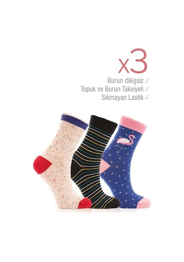 Doremi Miorre 3Lü Bayan Soket Çorabı-Asorti-Std (486024445) Asorti