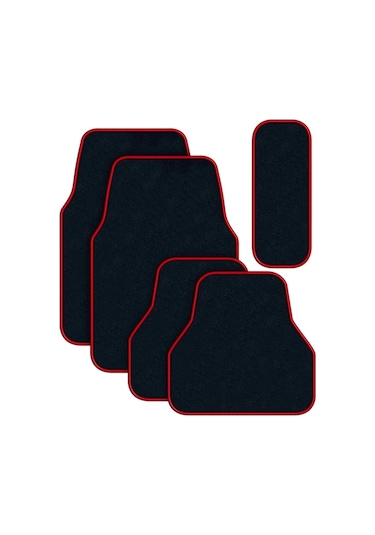 Her Araca Uygun Kırmızı Kenarlı Oto Halı Paspas